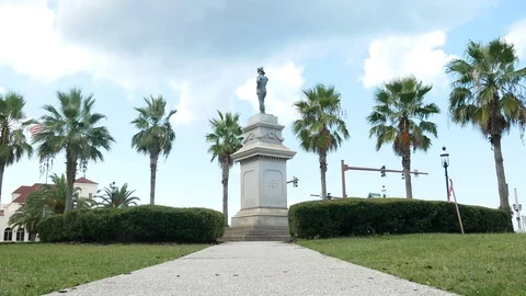 Statue of Ponce De Leon in St. Augustine, Florida, United States. Vidéo 116046663