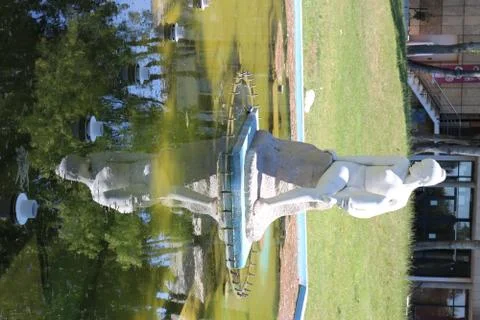 Statue on Pond Stock Photos