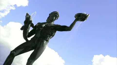 The statue Poseidon, Gothenburg Video stock 11287333