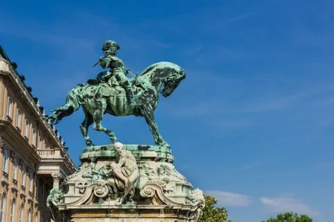 Statue of Prince Eugene of Savoy in Budapest Hungary Stock Photos