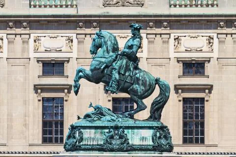 Statue of prince eugene of savoy in front of hofburg palace, vienna Stock Photos