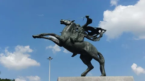 The statue of the prince in Ponegoro Stock Footage 208106916