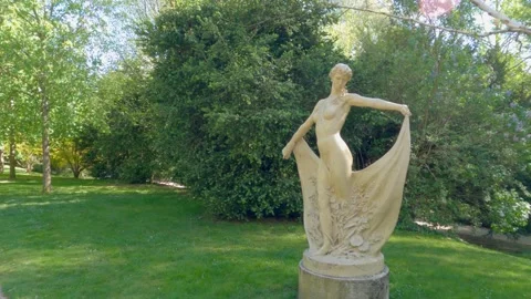 Statue representing Spring season, Chalons en Champagne, France. 4k Stock Footage 153468658