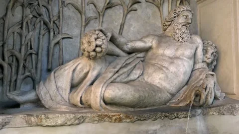 Statue of River Aniene, Rome Stock Footage 210231610