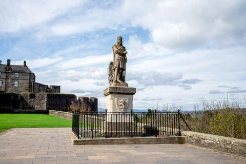 Statue of Robert the Bruce outside of Striling Castle Stock Photos
