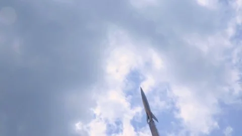 The statue of a rocket Stock Footage 82432514