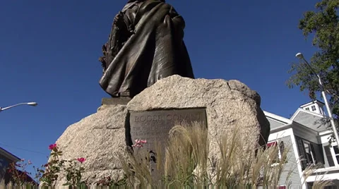 Statue of Roger Conant Stock Footage 30701176