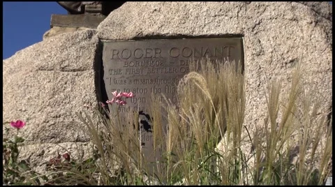 A statue of Roger Conant Stock Footage 65076845