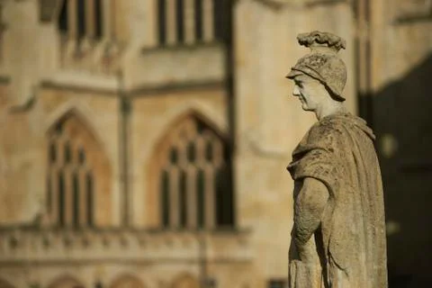 Statue at the Roman Baths Foto stock