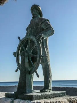 Statue of a sailor at the helm Stock Photos