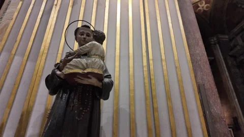 The Statue of Saint Anthony of Padua Stock Footage 320957197