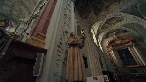 Statue of saint in the church Stock Footage 69213336