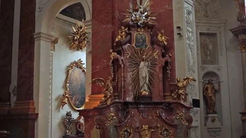 Statue of saint in the church Stock Footage 69214017