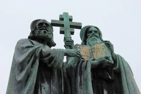Statue of Saint Cyril and Methodius. Stock Photos