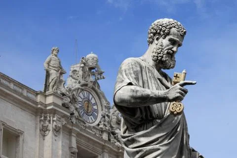 Statue of Saint Peter the Apostle Stock Photos