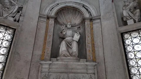 Statue Of Saint Peter Inside Tempietto Del Bramante Rome Stock-Footage 333920517