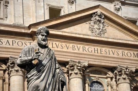 Statue of Saint Peter in Piazza San Pietro, Vatican Stock Photos