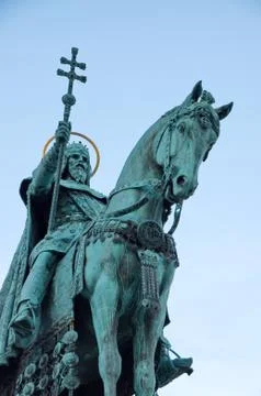 Statue of saint stephen in budapest 库存照片