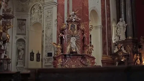 Statue of saint in the Temple Stock Footage 69214223