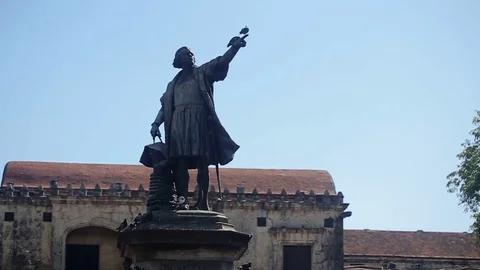 Statue in Santo-Domigo Stock Footage 72391370