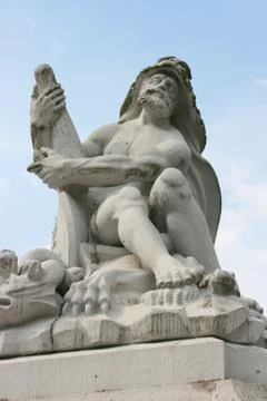 Statue of a seated man Stock Photos