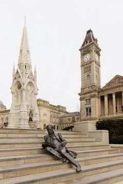 Statue of Sir Thomas Attwood in Chamberlain Square Stock Photos
