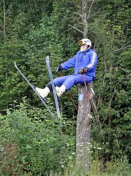 Statue of skier Stock Photos
