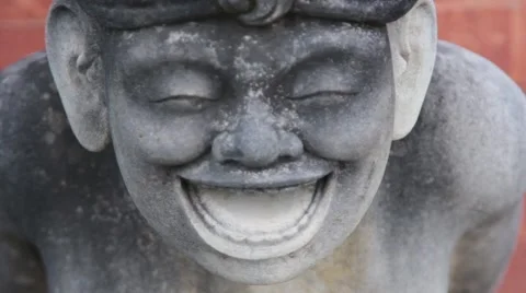 Statue of a Smiling Man Stock Footage 67532887