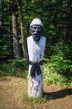 Statue of so called White Peasant (Polish - Bialy Chlop) in Siemiany, Poland Stock Photos