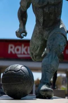 A statue of soccer player Foto stock