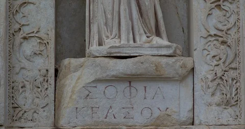 Statue of Sofia in Ephesus Stock Footage 113252714