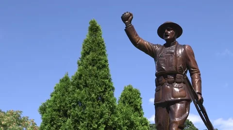 Statue of Soldier Stock Footage 44340500