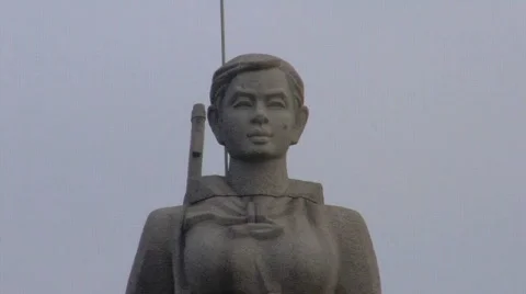 Statue of Soldier’s Monument Stock Footage 356586