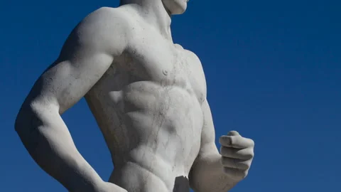 Statue of a speed walker, Stadio dei Marmi, Rome Video stock 151844630