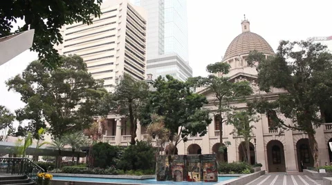 Statue Square colonial buildings Hong Kong Stock Footage 59559971