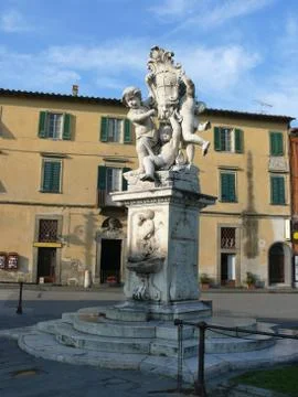Statue in Square of Miracles, in Pisa 스톡 사진