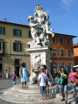 Statue in Square of Miracles, in Pisa Stock-Fotos