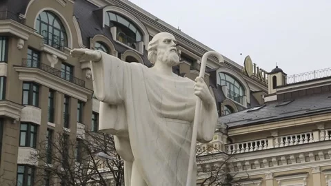 Statue of St. Andrey Stock Footage 203869649