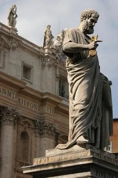 Statue of St. Peter with Keys Stock Photos