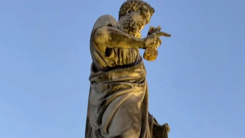 STATUE OF ST PETER IN ST PETERS SQUARE, VATICAN CITY Stock Footage 234441086