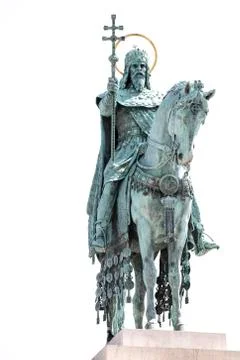 Statue of St Stephen in Budapest Stock Photos