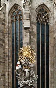 Statue on a St. Stephen's Cathedral Stock Photos