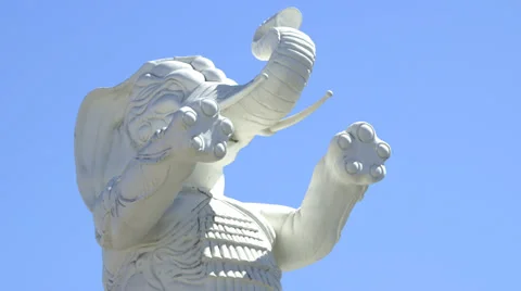 Statue of  Standing White elephant Stock Footage 32194809