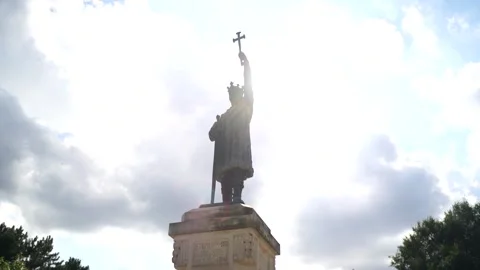 Statue Of Stefan Cel Mare Stock Footage 247449765
