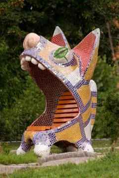 Statue of a stone cat Stock Photos