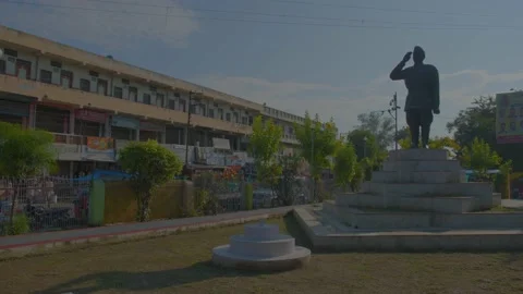 Statue of subhas chandra bose india 스톡 동영상 222034567