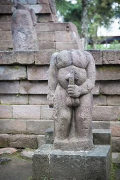 Statue at sukuh temple, java, indonesia Stock Photos