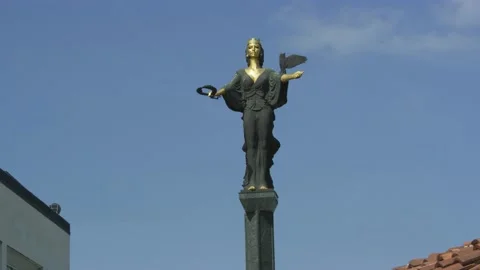 Statue of Sveta Sofia against blue sky - Bulgaria Stock Footage 162636239