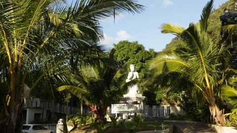 Statue By The Temple Stock Footage 104795368