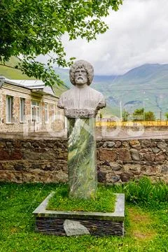 Statue on the territory of The Shiola Gudushauri, spiritual and cultural cent Stock Photos